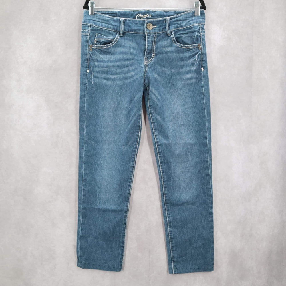 Candie's Blue Straight Leg Cotton Tapered Juniors Classic Denim‎ Jeans 11
